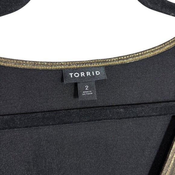 Torrid Shiny Gold Peplum Short Sleeve Blouse Women's Plus Size 2X - Picture 5 of 8